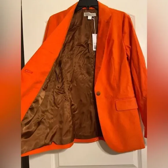 NWT Outerknown Henry Cord Boy Blazer Flame Orange Sz 4 organic cotton corduroy - Picture 12 of 13